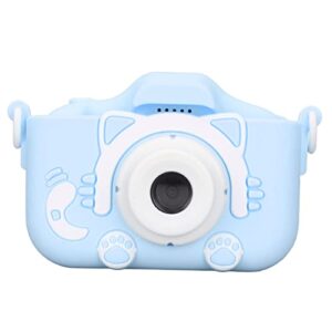 liccx kids camera, portable kids video camera with protective cover and lanyard, 1080p hd digital camera for kids age 3 4 5 6 7 8 9 10 11 12 years old(blue, without 32gb memory card)