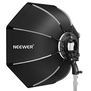 neewer 26″/65cm octagonal softbox quick release, with s-type bracket mount, carrying bag compatible with neewer tt560 nw561 nw600 nw620 nw700 nw-670 750ii and q3 ad200pro flash strobes, sf-rp26