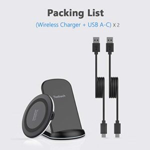 Yootech Wireless Charger,[2 Pack] 10W Max Wireless Charging Pad Stand Bundle,Compatible with iPhone 14/14 Plus/14 Pro/14 Pro Max/13/SE 2022/12/11/X/8,Galaxy S22/S21/S20,AirPods Pro 2 (No AC Adapter)