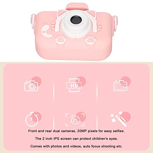 Liccx Kids Camera, Portable Kids Video Camera with Protective Cover and Lanyard, 1080P HD Digital Camera for Kids Age 3 4 5 6 7 8 9 10 11 12 Years Old(Pink, Without 32GB Memory Card)
