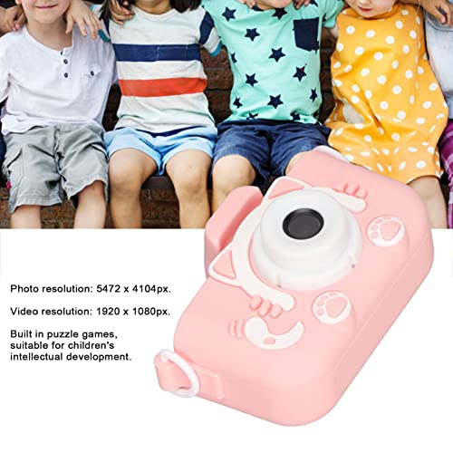 Liccx Kids Camera, Portable Kids Video Camera with Protective Cover and Lanyard, 1080P HD Digital Camera for Kids Age 3 4 5 6 7 8 9 10 11 12 Years Old(Pink, Without 32GB Memory Card)