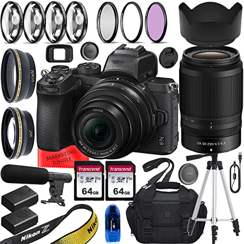 COMMANDER OPTICS Bundle for Z50 Mirrorless Camera with NIKKOR Z DX 16-50mm f/3.5-6.3 VR and Z DX 50-250mm f/4.5-6.3 VR Lens + Accessories