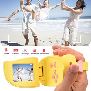 Children Camera, 2 Inch Color Screen HD Children Digital Camera Kids Birthday Gift Camera, Cute Kids Camera with Anti Lost Rope, USB Charging Camera for Girls Boys Birthday Gifts(Yellow)