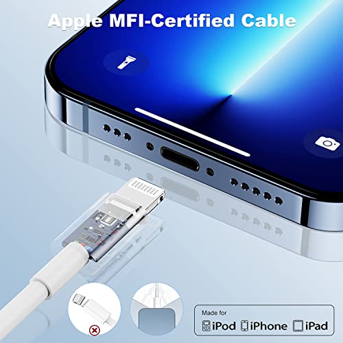 iPhone 14 13 12 Fast Charger [Apple MFi Certified],40W Dual Port USB C Charger Block with 10 Ft Type C to Lightning Charging Cable for iPhone 11 pro max/11 pro/11/XS Max/XS/XR/X/8 Plus/8,iPad Mini