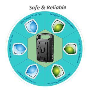 Dual Channel V-Mount/V Lock Battery Charger Compatible with All 14.4V/14.8V V-Mount Batteries,V-Mount Brick (Battery Not Included)