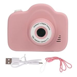 entatial kids camera, cartoon child camera one key video recording 16 borders support mp3 kids gift for kids(pink)