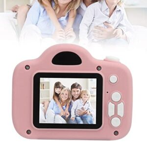 Entatial Kids Camera, Cartoon Child Camera One Key Video Recording 16 Borders Support MP3 Kids Gift for Kids(Pink)