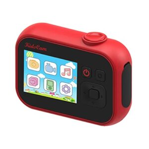 boddenly mini cartoon children’s camera,rechargeable electronic camera,2 inch ips display,insertable 32g sd card (red, one size)