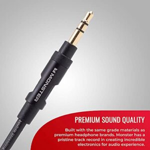 Monster Mobile® Audio Cable 3.5mm Male to Male Stereo Audio Cable-4 feet Black/Dull Black