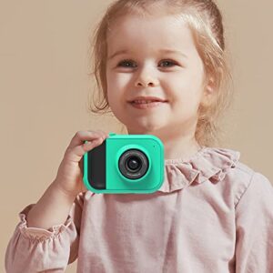 Boddenly Mini Cartoon Children's Camera,Rechargeable Electronic Camera,2 Inch IPS Display,Insertable 32G SD Card (Green, One Size)