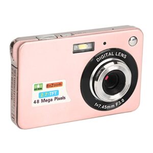 4k digital camera with 2.7in lcd display, 48mp 8x zoom digital camera, anti shake vlogging camera for photography continuous shooting, with fill light (pink)