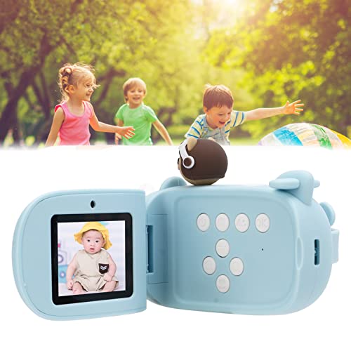 Jeanoko Kids Video Camera, Handheld Cartoon Bear Blue 1080P HD Kids DV Camera for Home
