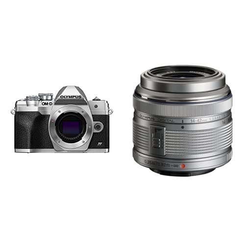 Olympus OM-D E-M10 Mark IV Silver Camera Body & Olympus M.Zuiko Digital 14-42mm F3.5-5.6 II R Lens