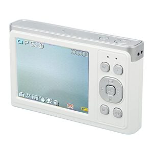 uxsiya portable camera, abs metal digital camera led fill light af autofocus 2.88in ips hd screen for shooting(white)
