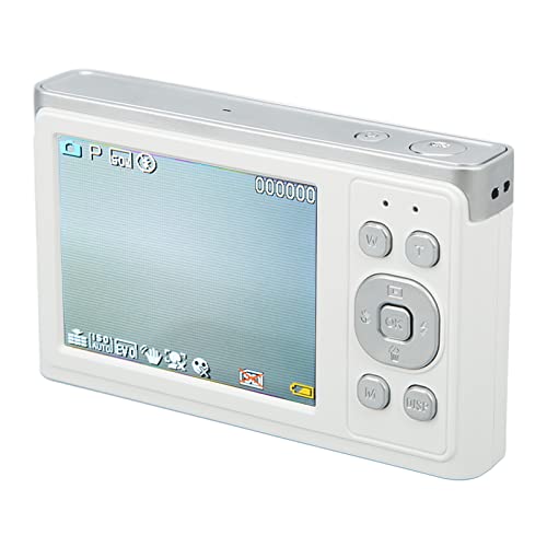 Uxsiya Portable Camera, ABS Metal Digital Camera LED Fill Light AF Autofocus 2.88in IPS HD Screen for Shooting(White)