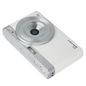 Uxsiya Portable Camera, ABS Metal Digital Camera LED Fill Light AF Autofocus 2.88in IPS HD Screen for Shooting(White)