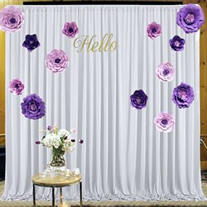 10×10 silver grey backdrop curtain for parties wedding wrinkle free silver grey photo curtains backdrop drapes fabric decoration for birthday party baby shower 5ft x 10ft,2 panels