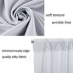 10x10 Silver Grey Backdrop Curtain for Parties Wedding Wrinkle Free Silver Grey Photo Curtains Backdrop Drapes Fabric Decoration for Birthday Party Baby Shower 5ft x 10ft,2 Panels