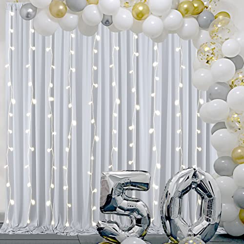 10x10 Silver Grey Backdrop Curtain for Parties Wedding Wrinkle Free Silver Grey Photo Curtains Backdrop Drapes Fabric Decoration for Birthday Party Baby Shower 5ft x 10ft,2 Panels
