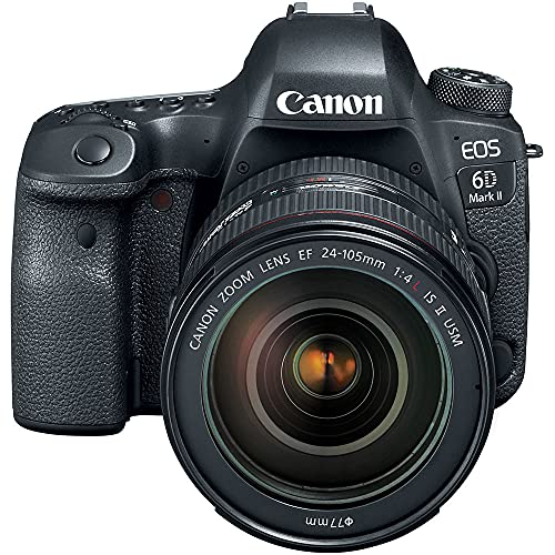 Canon EOS 6D Mark II DSLR Camera with 24-105mm f/4L II Lens (1897C009) + Canon EF 24-70mm Lens + 64GB Card + Color Filter Kit + Case + Filter Kit + Corel Photo Software + LPE6 Battery + More (Renewed)