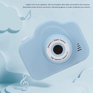 Entatial Kids Camera, Cartoon Child Camera One Key Video Recording 16 Borders Support MP3 Kids Gift for Kids(Sky Blue)