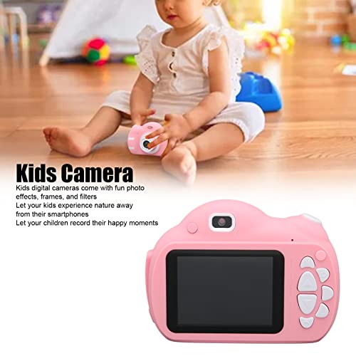 Wuqioei 1080p Kids Digital Camera, 2.4 Inch A2 Cartoon Multifunction HD 1080P Children Camera with Lanyard, Big Head Stickers, Continuous Shooting, for Children 2-8 Year Old Birthday