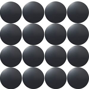 salex replacement metal plates set for magnetic car phone holders, wall & air vent mounts, cases, magnets. kit of 16 black round iron discs without holes. 3m adhesive backing. steel sheets 16 pack.