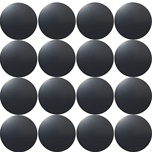 SALEX Replacement Metal Plates Set for Magnetic Car Phone Holders, Wall & Air Vent Mounts, Cases, Magnets. Kit of 16 Black Round Iron Discs Without Holes. 3M Adhesive Backing. Steel Sheets 16 Pack.