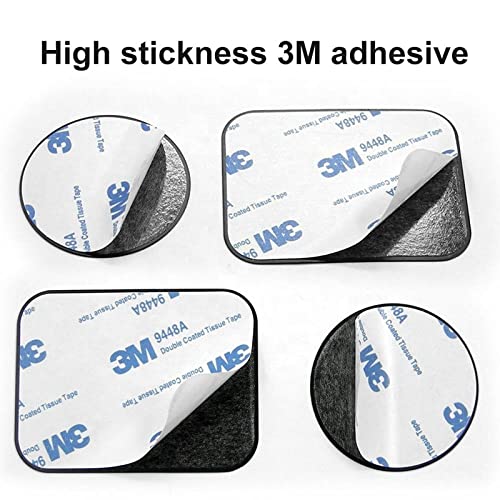 SALEX Replacement Metal Plates Set for Magnetic Car Phone Holders, Wall & Air Vent Mounts, Cases, Magnets. Kit of 16 Black Round Iron Discs Without Holes. 3M Adhesive Backing. Steel Sheets 16 Pack.