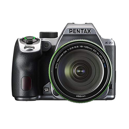 Pentax K-70 DSLR with SMC DA 18-135mm f/3.5-5.6 ED AL CD WR Lens, Silver Bundle with Corel PC Photo Editing Software, Bag, 64GB SD Card, Filter Kit
