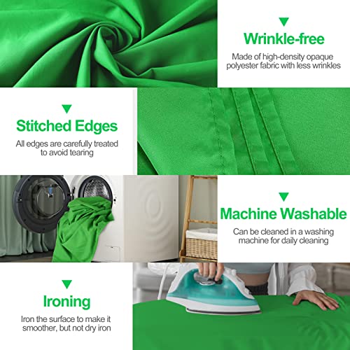 Emart Wall Mountable Large 8.5x10ft Green Screen Backdrop Sheet Cloth for Zoom Streaming, Polyester Fabric Material Greenscreen Background for Photography Video, Virtual Chromakey Curtain for Gaming