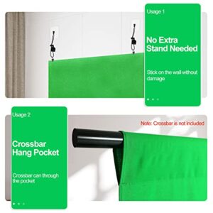 Emart Wall Mountable Large 8.5x10ft Green Screen Backdrop Sheet Cloth for Zoom Streaming, Polyester Fabric Material Greenscreen Background for Photography Video, Virtual Chromakey Curtain for Gaming