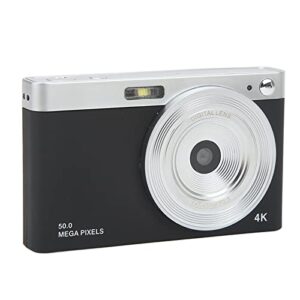 Uxsiya Portable Camera, ABS Metal Digital Camera LED Fill Light AF Autofocus 2.88in IPS HD Screen for Shooting(Black)