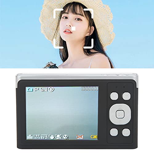 Uxsiya Portable Camera, ABS Metal Digital Camera LED Fill Light AF Autofocus 2.88in IPS HD Screen for Shooting(Black)