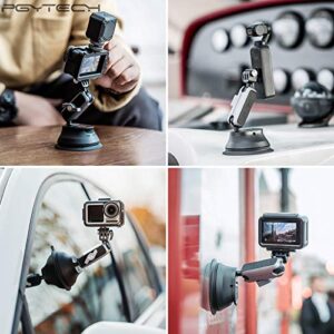 Suction Cup Mount, with 1/4"-20 Standard Thread Adapter, Perfect Compatible for Gopro 11/10/9/8/7/6/5/4, DJI OSMO Action 3, 2, Pocket 2, Insta360 ONE RS, R, ONE X3, X2, Double Ball Head Mechanism
