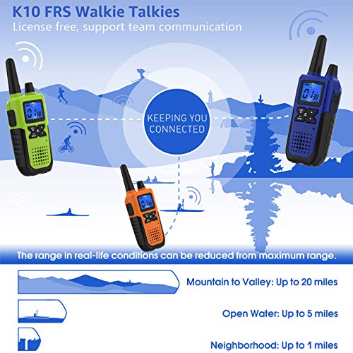 4 Long Range Walkie Talkies Rechargeable for Adults - NOAA 2 Way Radios Walkie Talkies 4 Pack - Long Distance Walkie-Talkies with Earpiece and Mic Set Headsets USB Charger Battery Weather Alert