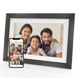 frameo 32gb wifi 10.1 inch digital picture frame with ips touch screen, effortless one minute setup to share photos or video,gift for friends and family