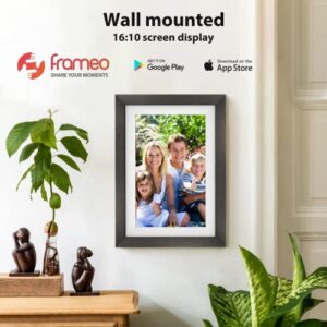 FRAMEO 32GB WiFi 10.1 Inch Digital Picture Frame with IPS Touch Screen, Effortless One Minute Setup to Share Photos or Video,Gift for Friends and Family