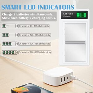 2pcs A-1B Batteries Only Fit for Arlo Pro Arlo Pro 2 Camera VMA4400 VMC4030 VMC4030P VMA4200, Digital LED Screen Charging Station for Arlo Pro2/Arlo Pro/Arlo Go/Arlo Security Light Batteries