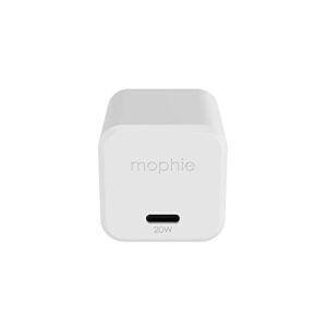 mophie usb c charger gan 20w fast compact charger for macbook pro 13, galaxy s22/s22+/s22 ultra/s21, note 20/10, iphone 14/13/12 pro, and more – white