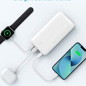 Anker 335 Power Bank (PowerCore 20K), 20W Portable Charger with USB-C Fast Charging, Works for iPhone 13/12 Series, Samsung, iPad Pro, AirPods, Apple Watch, and More (White)