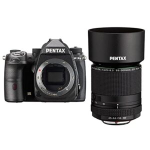 pentax k-3 mark iii aps-c-format dslr camera body, black – with hd da 55-300mm f/4.5-6.3 ed plm wr re telephoto zoom lens