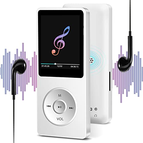 MP3 Player with Bluetooth, Skybess 32GB Portable Digital Lossless MP3 Music Player with Speaker/FM Radio/Voice Recorder/E-Book/Alarm Clock for Student Adult, Support up to 128GB (Headphone Included)