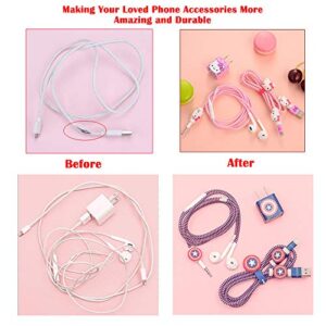 ZOSTLAND DIY Protectors ET Blue Baby Apple Data Cable USB 5W 18W Charger Data Line Earphone Wire Saver Protector Compatible with iPhone 5S SE 6 6S 7 8 Plus X 11 12 13 14 MAX iPad iWatch (Basic Stitch)