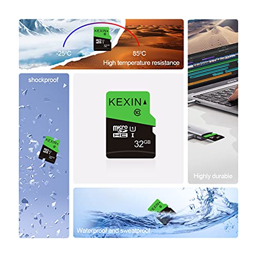 KEXIN 32GB Micro SD Card 32 GB Class 10 Ultra Micro SDHC UHS-I Bulk Memory Card C10, U1, 10 Pack Bulk Micro SD Card
