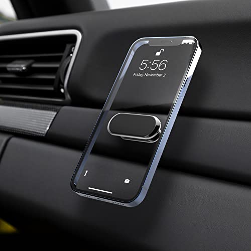 2 Pack Magnetic Zinc Alloy Car Phone Mount, Upgrade Magnet N52 8pcs, Universal Dashboard Holder, Cell Phone Grip Car Kits, 360° Adjustable Super Strong Magnet for Samsung, iPhone, LG, Pixel-Black