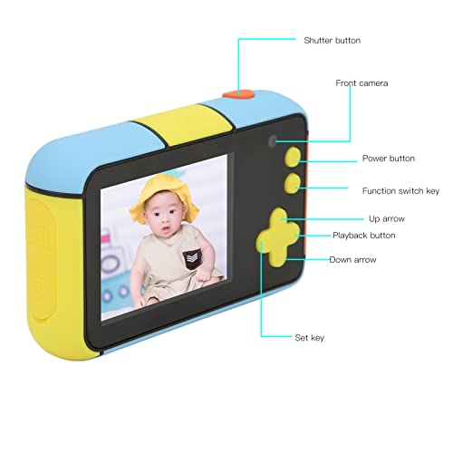 01 02 015 Mini Children Camera, ABS + Silicone Kids Selfie Camera for Outdoor Game for Gift