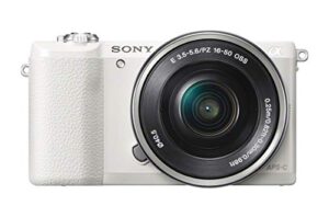 sony a5100 16-50mm mirrorless digital camera with 3-inch flip up lcd (white) (renewed)