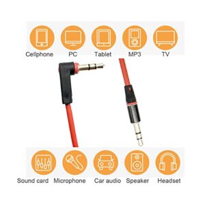 Seadream 2Pack 8inch 3Port 3.5mm Right Angle Male to Male Aux Audio Cable Replacement for Headphones, iPods, iPhones, iPads, Home/Car Stereos and More