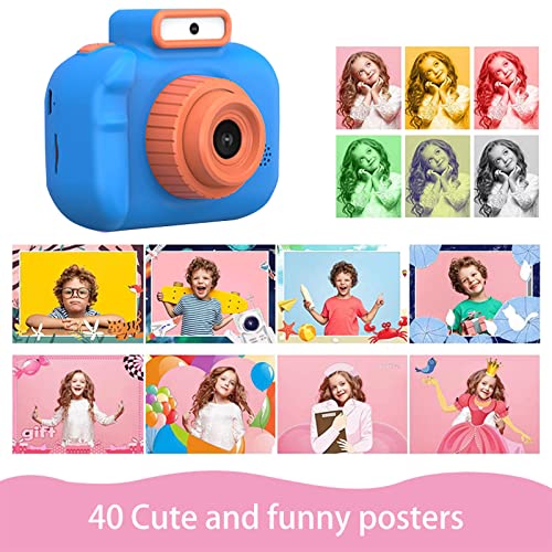 Nsxcdh Children's Digital Camera, 2.0inch IPS Dual Front & Rear Cameras, 4800W HD Camera with 8X Digital Zoom for Photography & Video Recording, Children's Gift